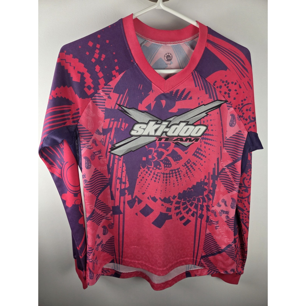 SKI-DOO Team BRP Women Long Sleeves T-Shirt Medium Pink and Purple Pre-Owned